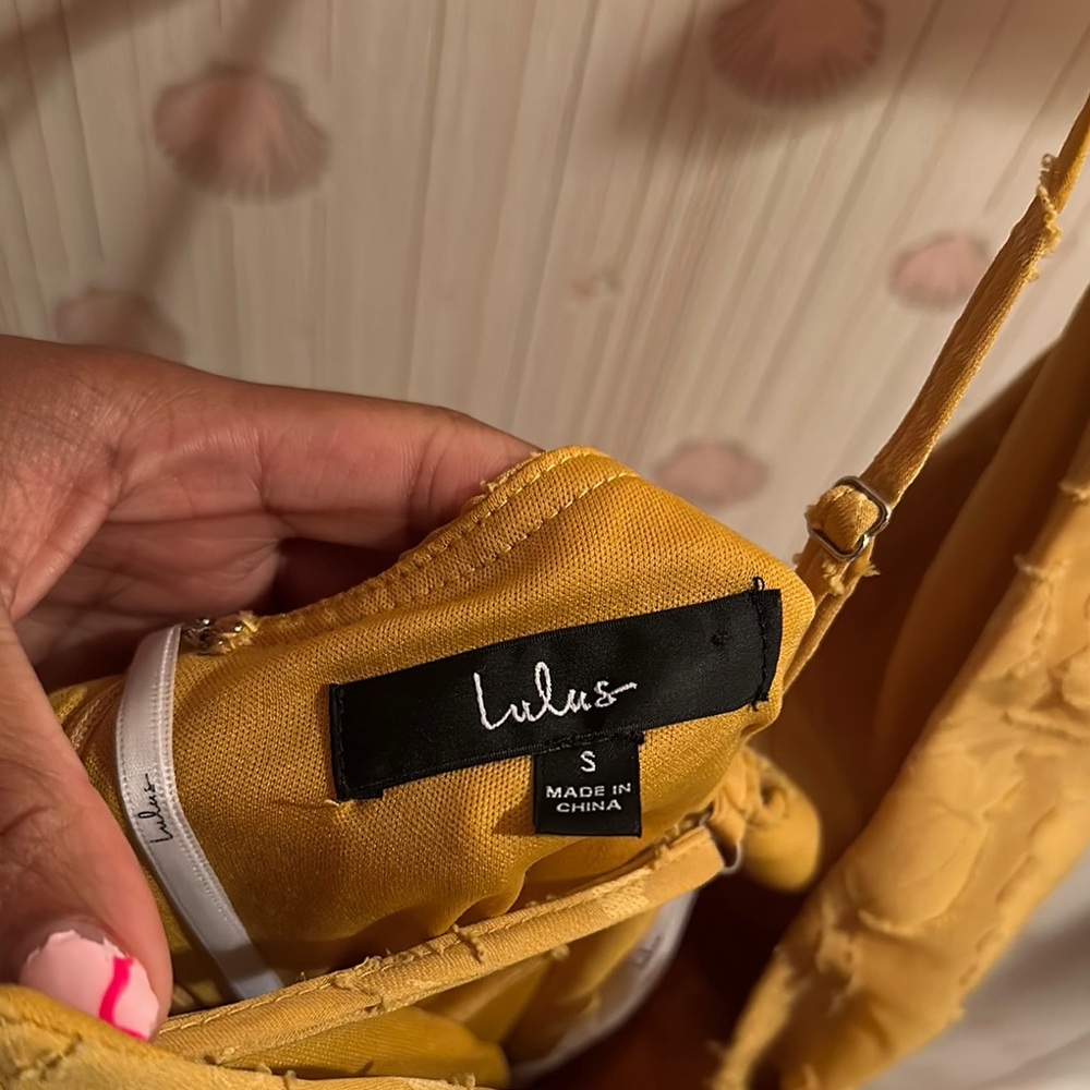 Lulu's Yellow Gold Mini Sundress - Picture 2 of 3